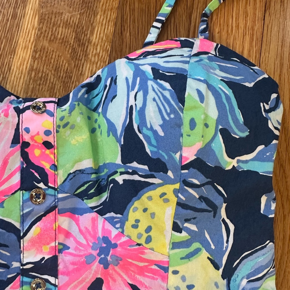 Lilly Pulitzer Easton Dress 4 Capri Soleil Nauti Navy Fit Flare Floral Sundress - Picture 5 of 16